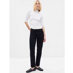 GAP 90's High Rise Cheeky Straight Black Jean Size 8 SHORT -MSRP $80 - Y2k Vibe